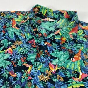 Vintage Toucan Dance Hawaiian‎ Shirt Mens XL Tropical Button Down Short Sleeve